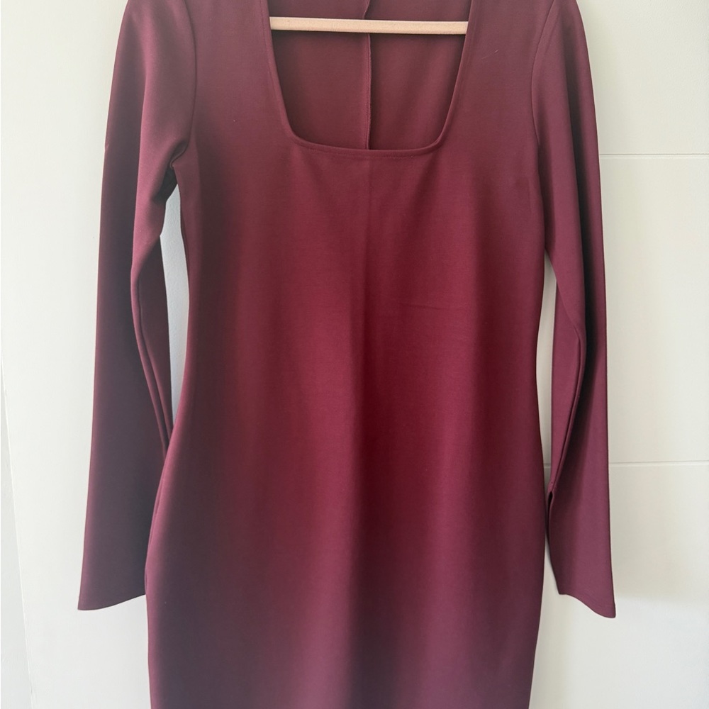 Abercrombie & Fitch Wine Long Sleeve Dress